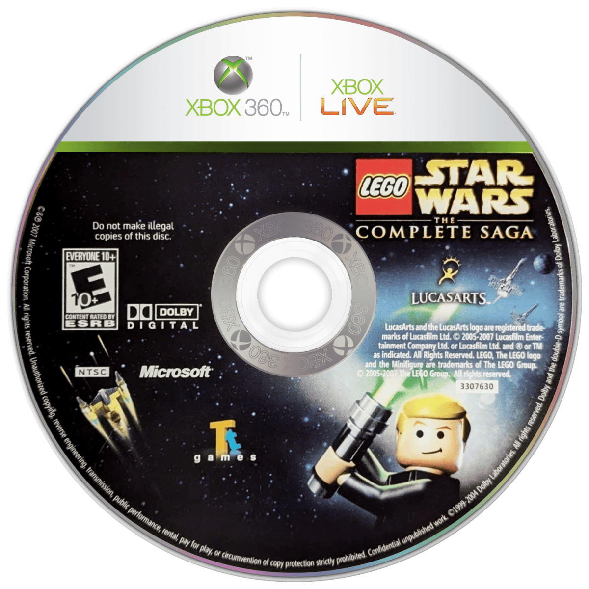 LEGO Star Wars The Complete Saga game featuring action adventure gameplay with LEGO style humor covering Episodes I through VI with character switching puzzle solving cooperative multiplayer and exploration across iconic Star Wars locations disc  