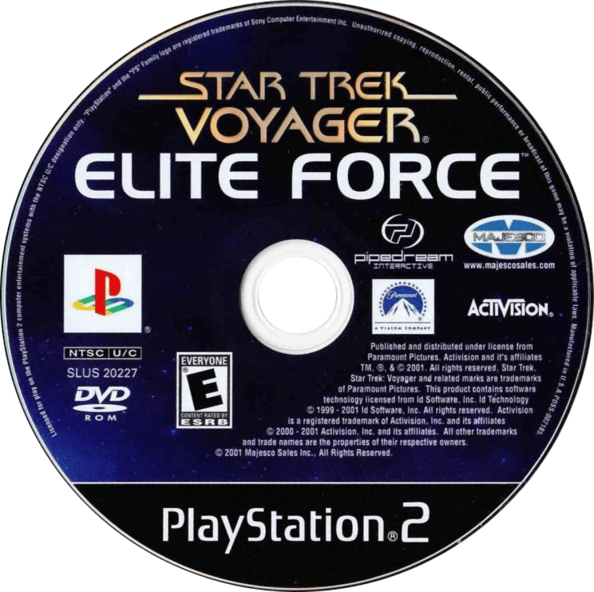 Star Trek Voyager Elite Force PlayStation 2 PS2 retro video game first person shooter disc