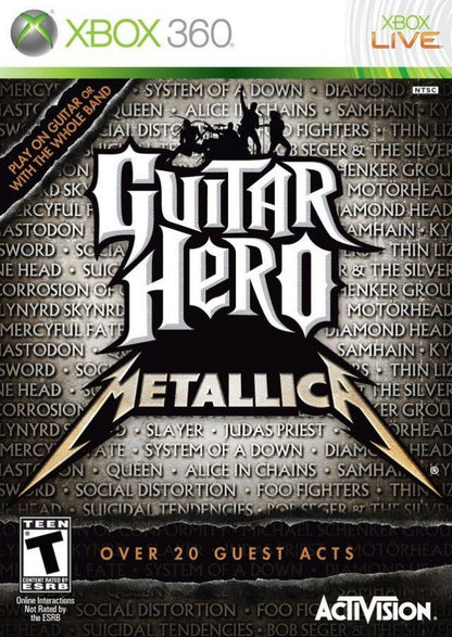 Guitar Hero: Metallica cover art for Xbox 360 (X360) music rhythm video game