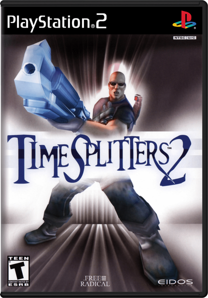 TimeSplitters 2 PS2 PlayStation 2 first person shooter game retro video game cover art