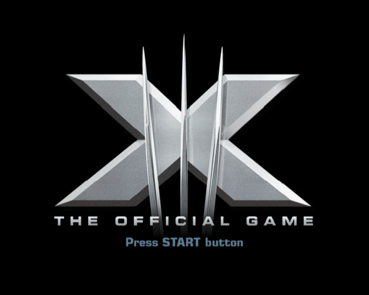 X-Men: The Official Game – PlayStation 2 (PS2) video game title screen, action-adventure.