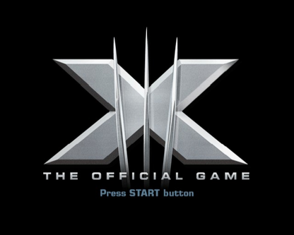 X-Men: The Official Game – PlayStation 2 (PS2) video game title screen, action-adventure.
