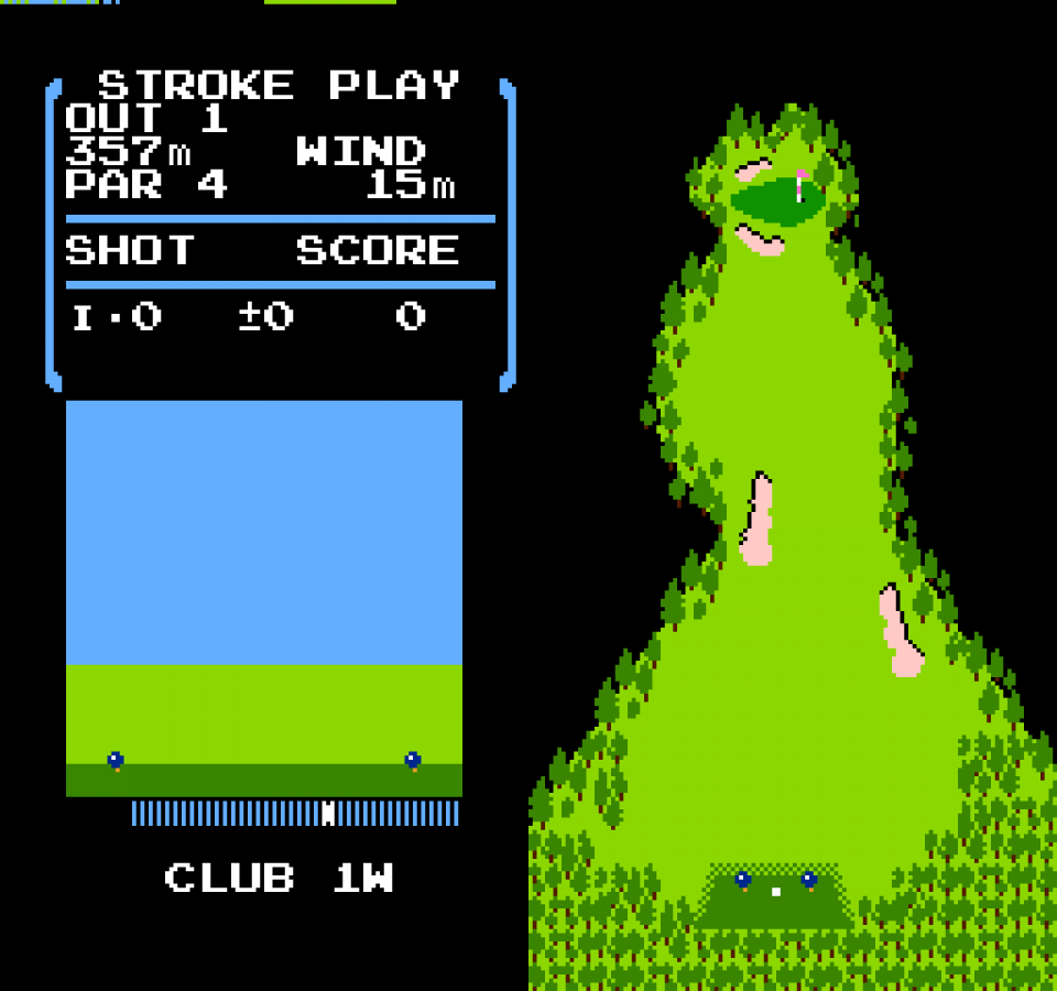 Golf gameplay image for Nintendo Entertainment System (NES) retro video game