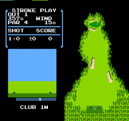 Golf gameplay image for Nintendo Entertainment System (NES) retro video game