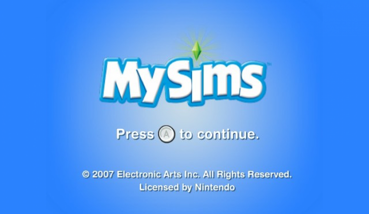 MySims – Nintendo Wii (Wii) life simulation creative adventure video game title screen