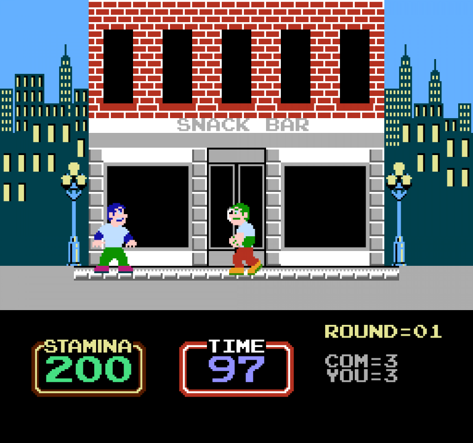 Urban Champion [5 Screw] gameplay image for Nintendo Entertainment System (NES) video game