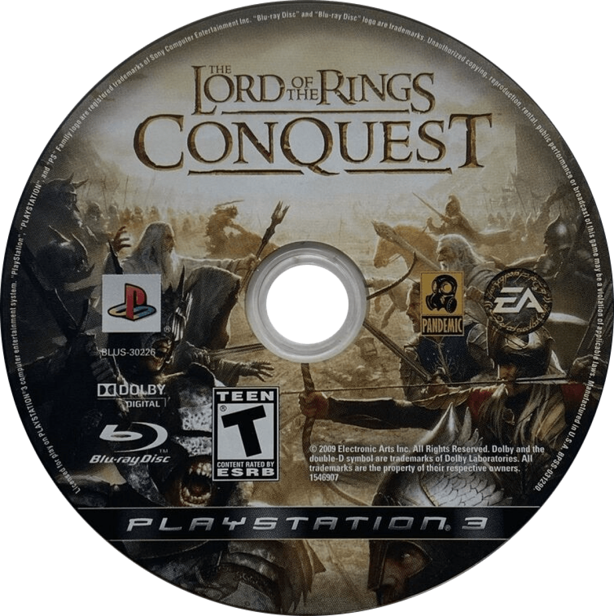 The Lord of the Rings Conquest PlayStation 3 PS3 video game featuring action combat gameplay based on The Lord of the Rings epic battles Middle earth exploration playable heroes and villains melee ranged and magic combat multiplayer action fantasy adventure PlayStation 3 retro video game collection collectible gaming appeal game disc