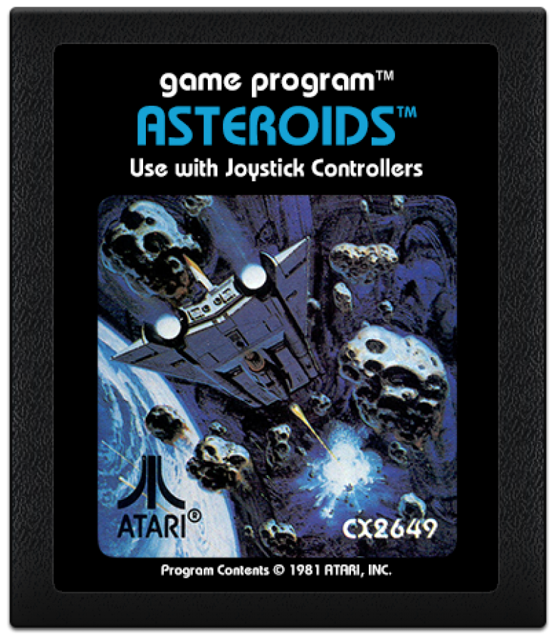 Asteroids cartridge art for Atari 2600 (2600) video game 