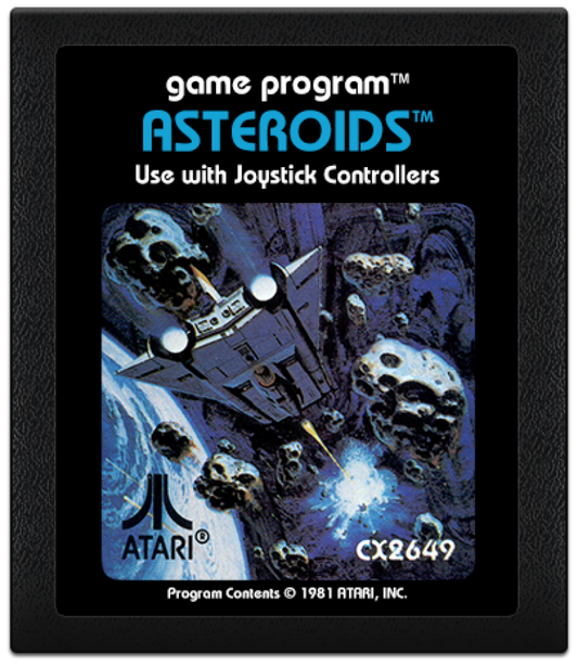 Asteroids cartridge art for Atari 2600 (2600) video game 