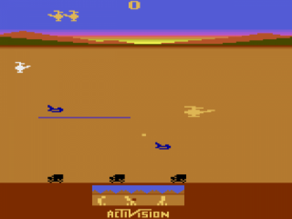 Chopper Command gameplay art for Atari 2600 video game