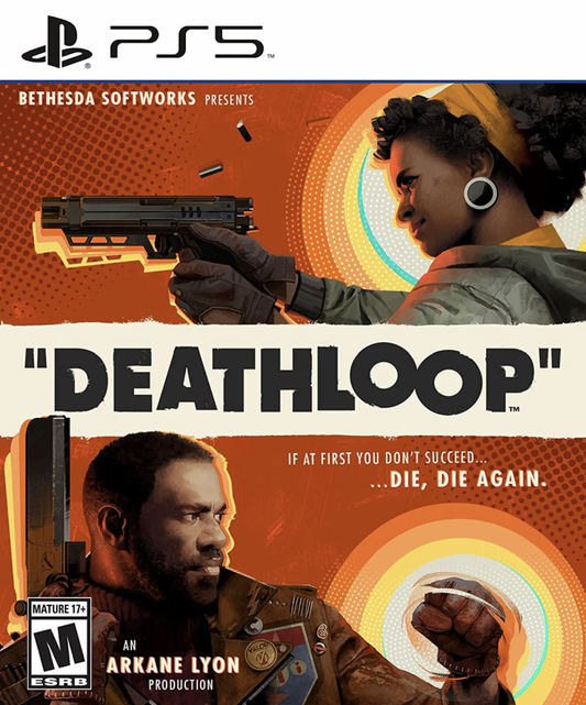 Deathloop cover art for PlayStation 5 (PS5) action shooter video game