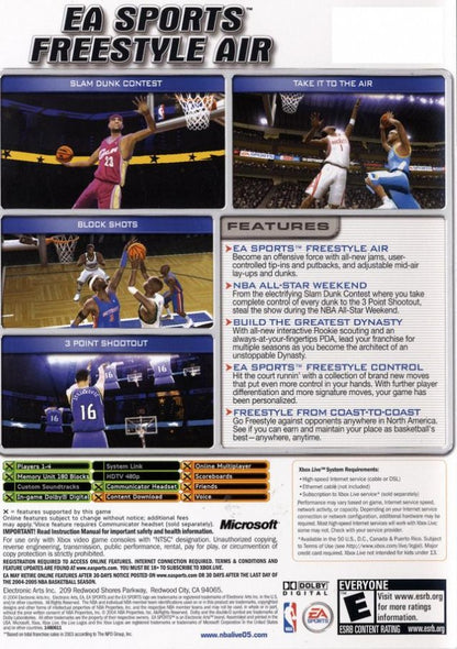 NBA Live 2005 back cover art for Xbox (XBOX) video game