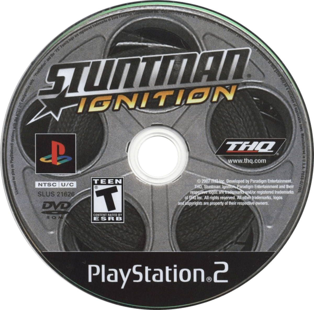 Stuntman: Ignition – PlayStation 2 (PS2) video game disc, action driving and stunt simulation.