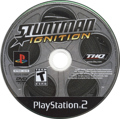 Stuntman: Ignition – PlayStation 2 (PS2) video game disc, action driving and stunt simulation.