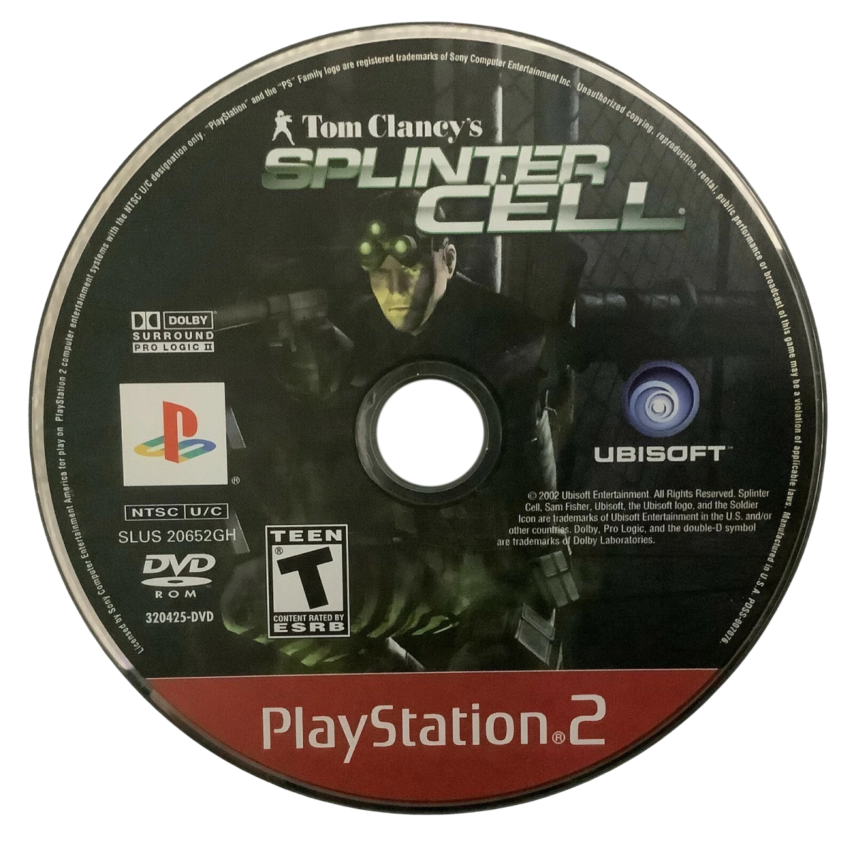 Tom Clancys Splinter Cell Stealth Action Redefined PS2 PlayStation 2 stealth action game tactical espionage infiltration night vision gadget based gameplay retro video game disc Greatest Hits edition