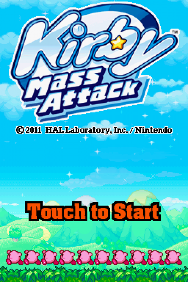Kirby Mass Attack for Nintendo DS action platformer puzzle game featuring multiple Kirby characters touch screen controls colorful levels and creative gameplay mechanics gameplay