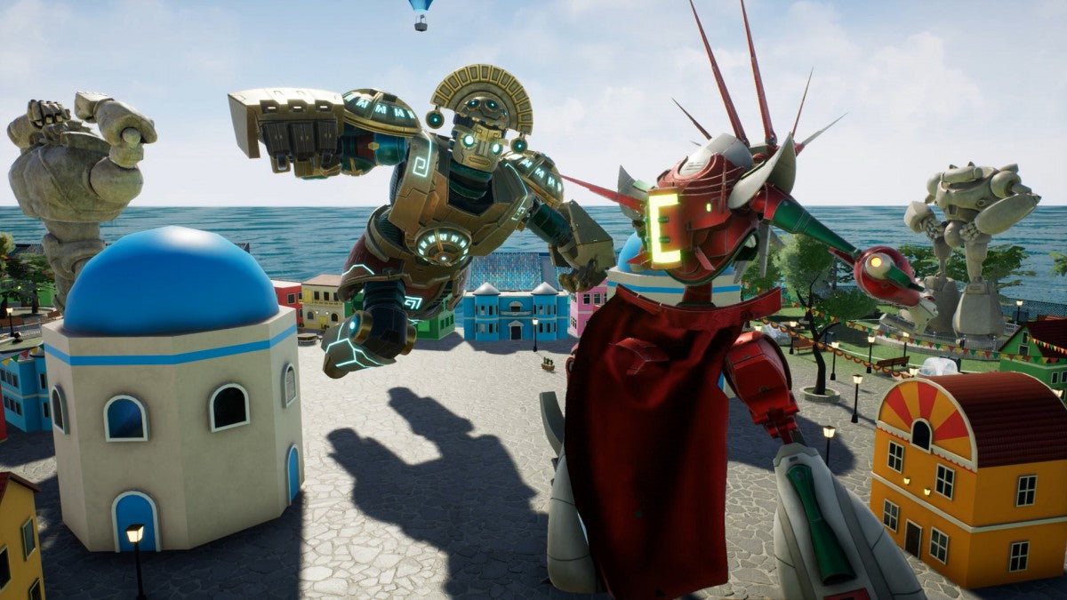 Override 2 Super Mech League PlayStation 5 PS5 for arcade fighting video game fans featuring giant mech battles fast paced combat powerful robot abilities arena environments customizable mechs competitive multiplayer matches special attacks and explosive action packed gameplay collectible gaming appeal gameplay