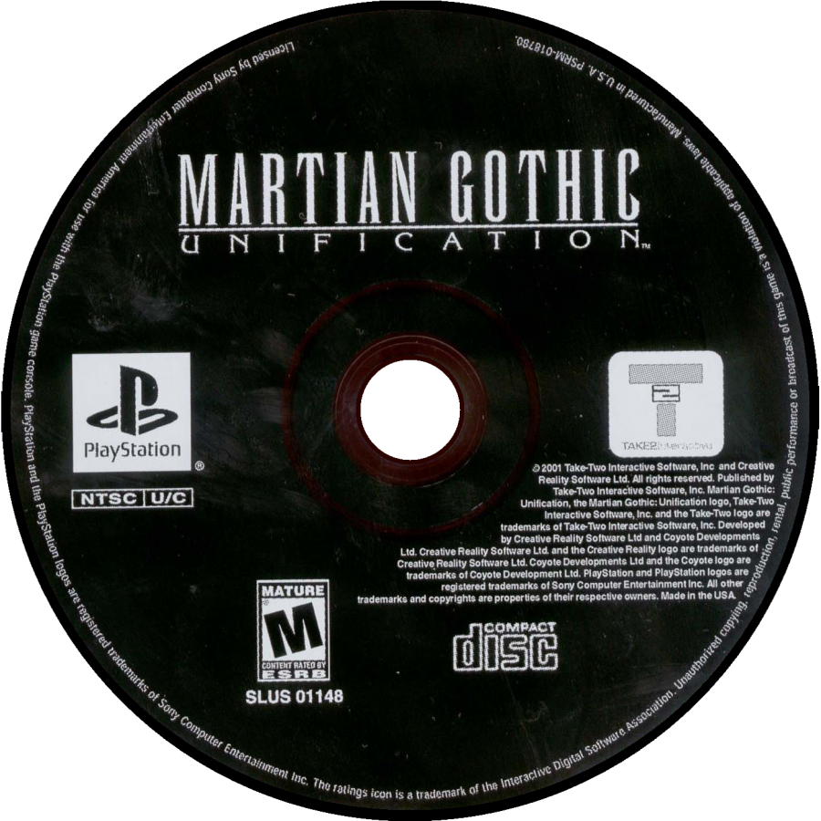 Martian Gothic Unification PS1 PlayStation 1 survival horror sci fi mystery game space station horror investigation zombie infection puzzle solving retro video game disc