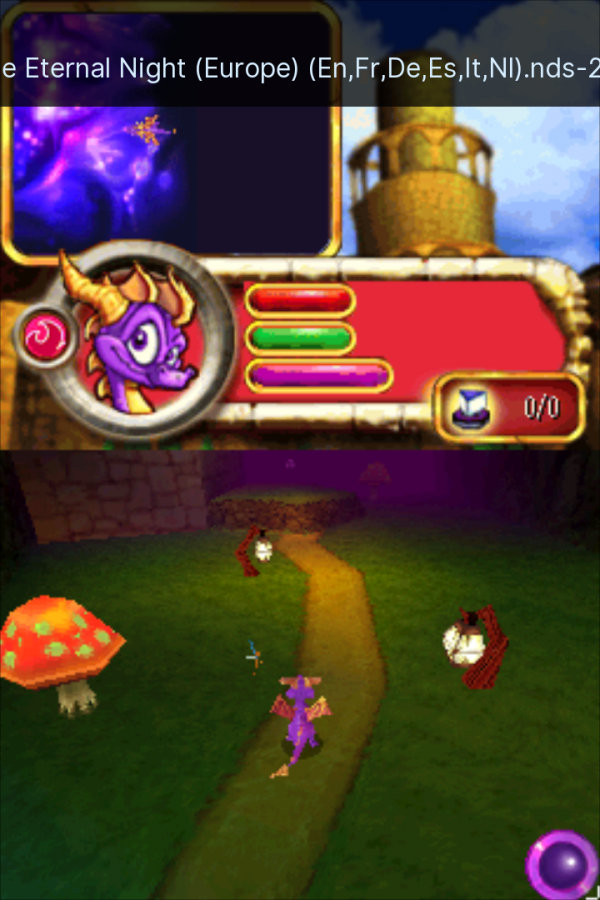 The Legend of Spyro The Eternal Night Nintendo DS inspired design featuring fantasy dragon adventure aesthetic magical powers epic battles mystical realms platform action gameplay heroic quest immersive handheld gaming presentation gameplay 