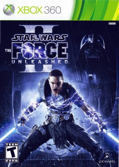 Star Wars: The Force Unleashed II cover art for Xbox 360 (X360) action-adventure sci-fi video game
