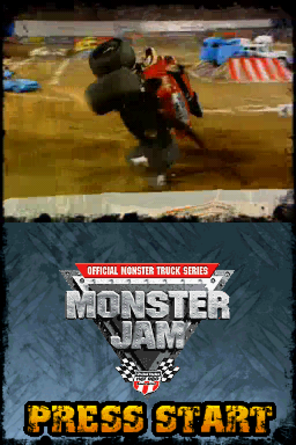 Monster Jam start screen for Nintendo DS (DS) monster truck racing video game