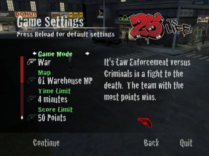 25 to Life PS2 third-person shooter video game gameplay