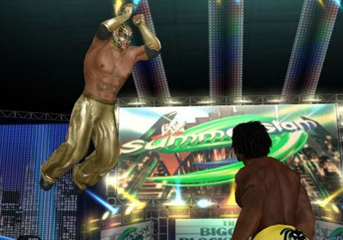 WWE SmackDown vs. Raw 2010 gameplay for Nintendo Wii (Wii) featuring authentic wrestling action with WWE superstars, customizable storylines, and motion‑controlled matches.