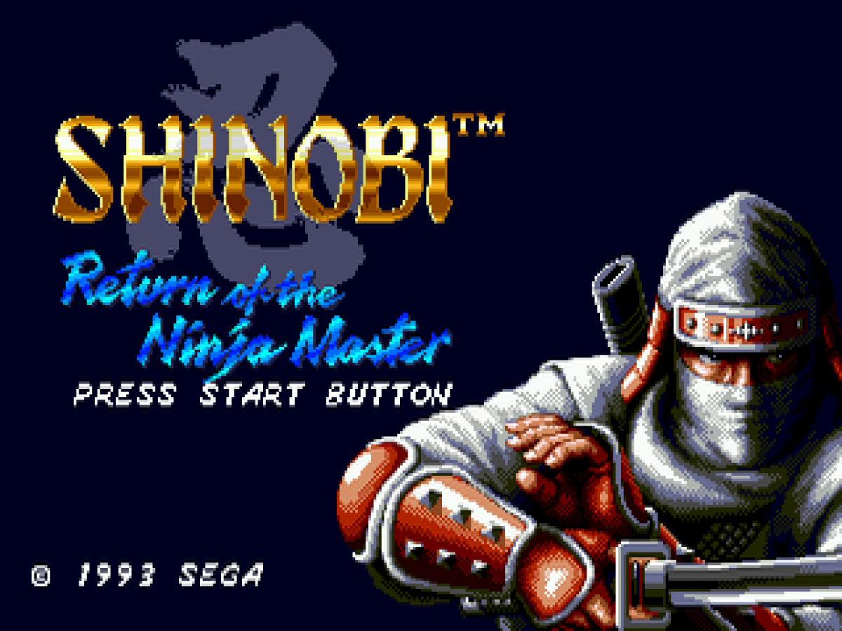 Shinobi III: Return of the Ninja Master title screen for Sega Genesis (GEN) video game