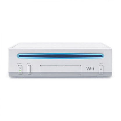 Wii Console V2 inspired design featuring streamlined Nintendo gaming hardware aesthetic family friendly motion controls compact white console design casual multiplayer entertainment iconic seventh generation gaming nostalgia home console presentation front angle 