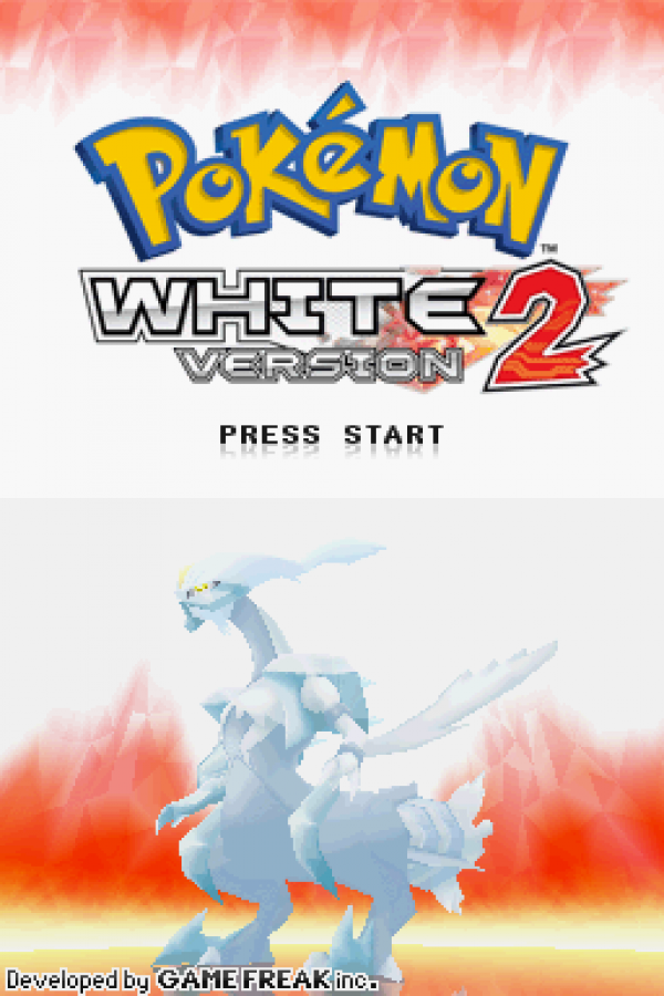 Pokémon: White Version 2 start screen for Nintendo DS (DS) Pokémon RPG adventure video game
