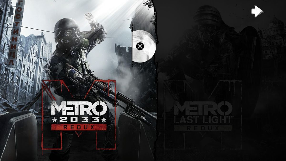 Metro Redux title screen for PlayStation 4 (PS4) first-person shooter game. 