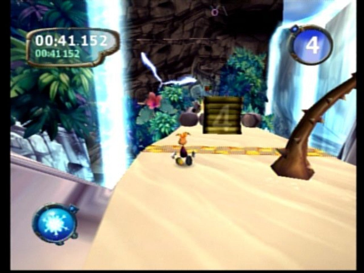 Rayman Arena – PlayStation 2 (PS2) video game gameplay, party platformer battle game.