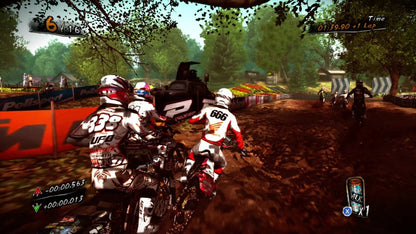 MUD-FIM Motocross World Championship gameplay for Xbox 360 (X360) off-road motorcycle racing video game