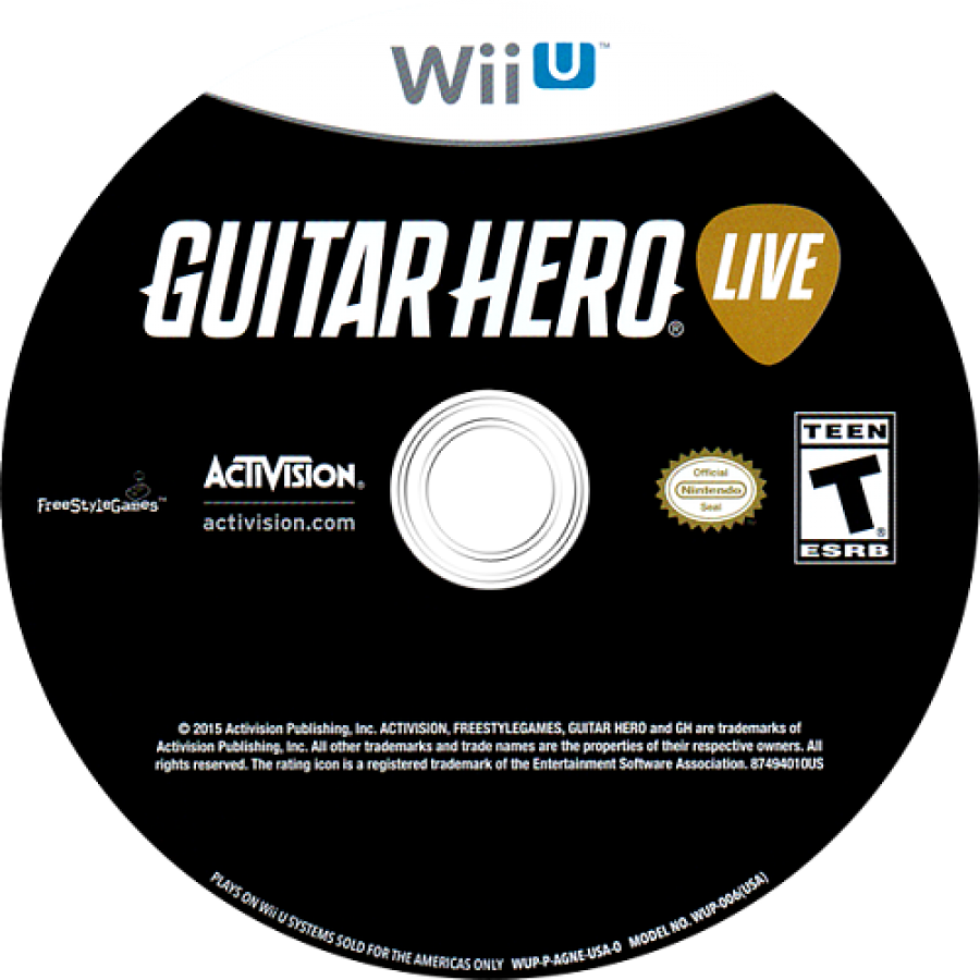 Guitar Hero Live disc art for Nintendo Wii U WiiU video game 