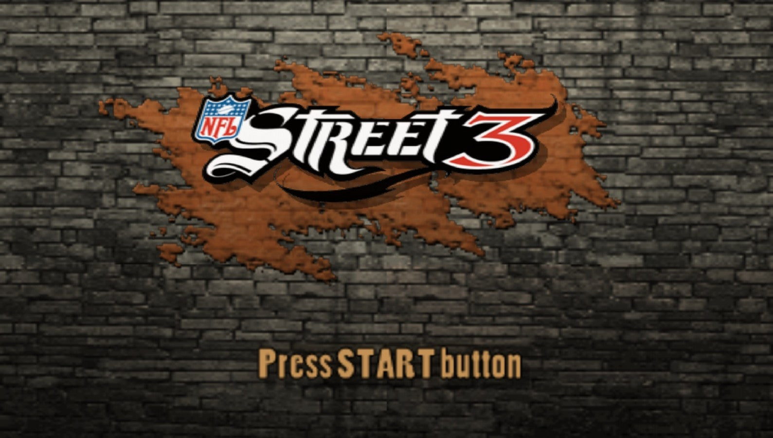 NFL Street 3 start screen for PlayStation Portable (PSP) football sports game