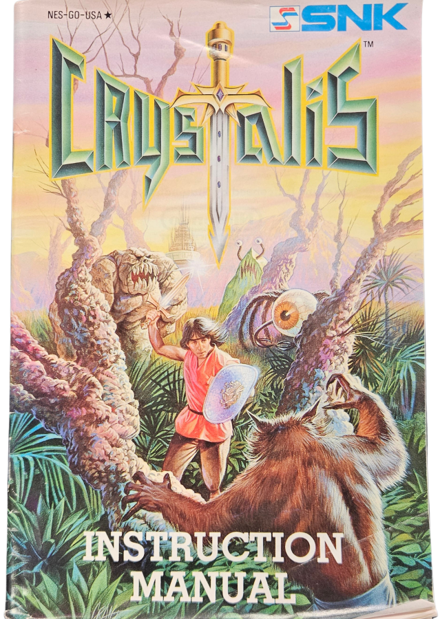 Crystalis Complete in Box CIB Nintendo Entertainment System NES for retro video game enthusiasts featuring classic action role playing gameplay fantasy adventure real time sword combat expansive world exploration character progression complete in box collectible gaming appeal instruction manual front