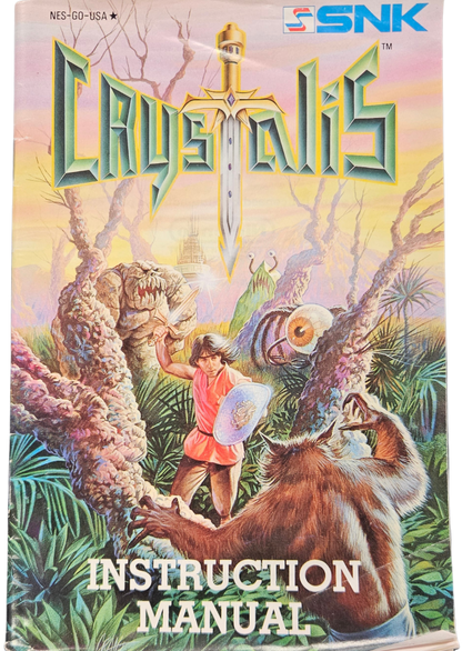 Crystalis Complete in Box CIB Nintendo Entertainment System NES for retro video game enthusiasts featuring classic action role playing gameplay fantasy adventure real time sword combat expansive world exploration character progression complete in box collectible gaming appeal instruction manual front
