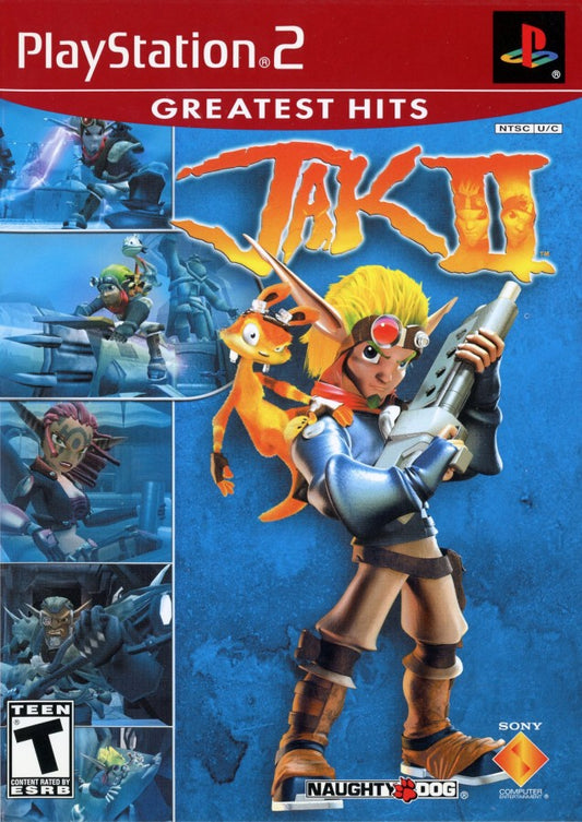 Jak II PS2 PlayStation 2 action platformer game open world adventure Naughty Dog Dark Eco story retro video game cover art Greatest Hits edition