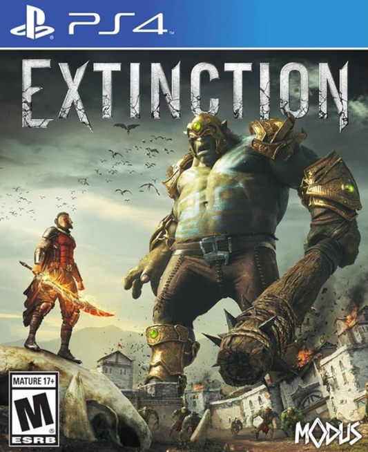 Extinction – PlayStation 4 (PS4) video game cover image, action adventure by Modus Games