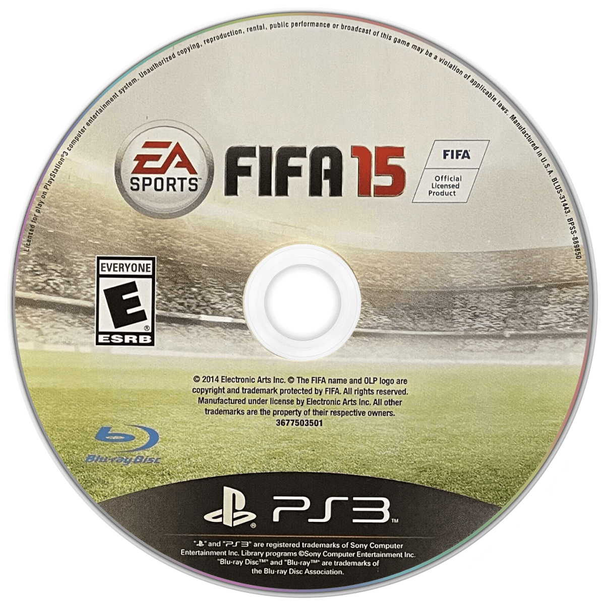 FIFA 15 disc art for PlayStation 3 (PS3) video game