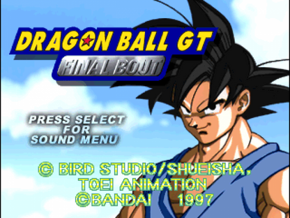 Dragon Ball GT: Final Bout [Atari] – PlayStation 1 (PS1) home screen for retro video game for PS1