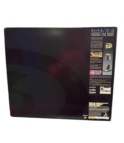 Halo 3 Legendary Edition Factory Sealed Xbox 360 for video game enthusiasts featuring iconic first person shooter gameplay Master Chief sci fi combat campaign missions multiplayer battles Covenant enemies limited edition collectibles factory sealed packaging and collectible gaming appeal back of box