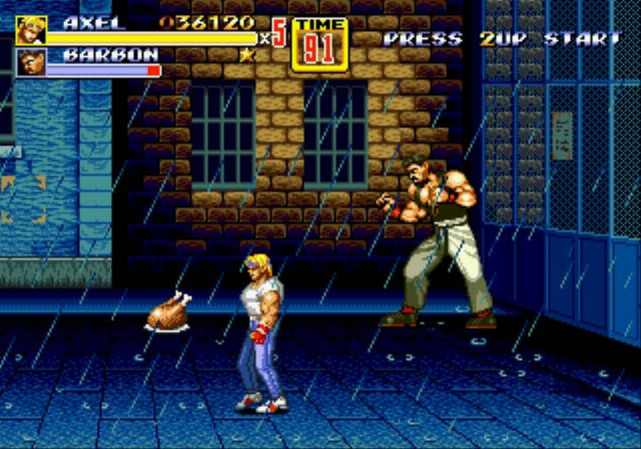 Streets of Rage 2 cartridge for the Sega Genesis not for resale variant featuring 16 bit side scrolling beat em up gameplay with cooperative multiplayer iconic soundtrack and intense street fighting action gameplay