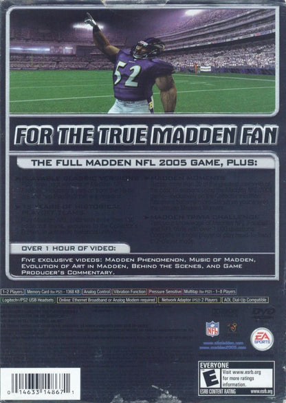 Madden NFL 2005 Collector's Edition back cover art for PlayStation 2 (PS2) video game