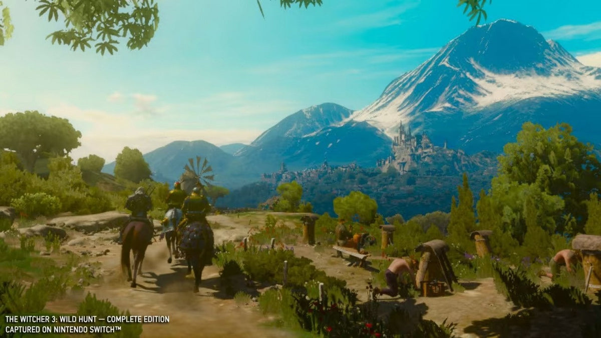 The Witcher 3 Wild Hunt Complete Edition Nintendo Switch NS video game featuring open world action role playing gameplay Geralt of Rivia monster hunting fantasy adventure sword combat magical signs alchemy crafting character progression branching story choices massive open world exploration quests and Complete Edition gameplay
