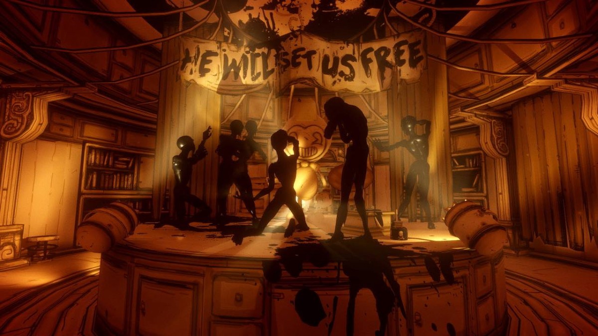 Bendy and the Ink Machine PlayStation 4 PS4 first-person horror puzzle video game Bendy cartoon characters ink world Joey Drew Studios atmospheric exploration puzzles stealth sequences gameplay