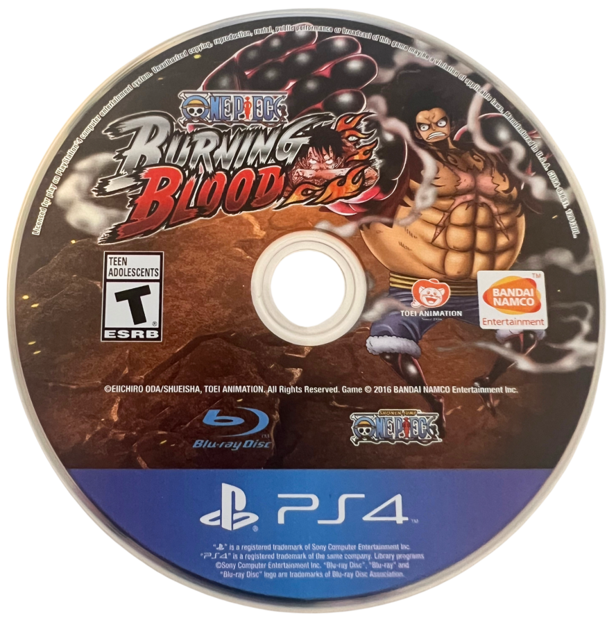 One Piece Burning Blood retro PlayStation 4 video game One Piece anime fighting game pirate battles action combat multiplayer console title PlayStation 4 release disc