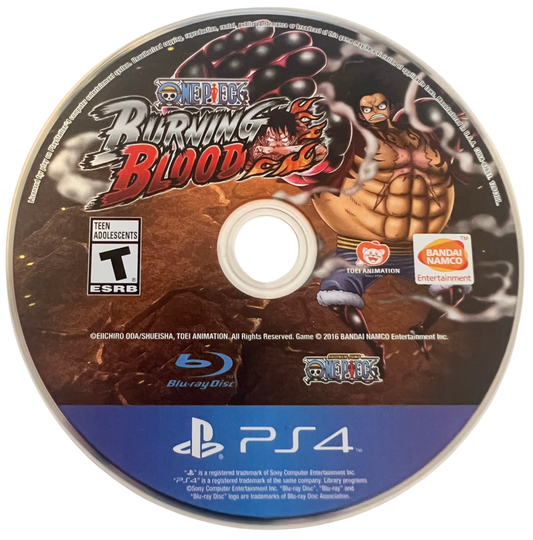 One Piece Burning Blood retro PlayStation 4 video game One Piece anime fighting game pirate battles action combat multiplayer console title PlayStation 4 release disc