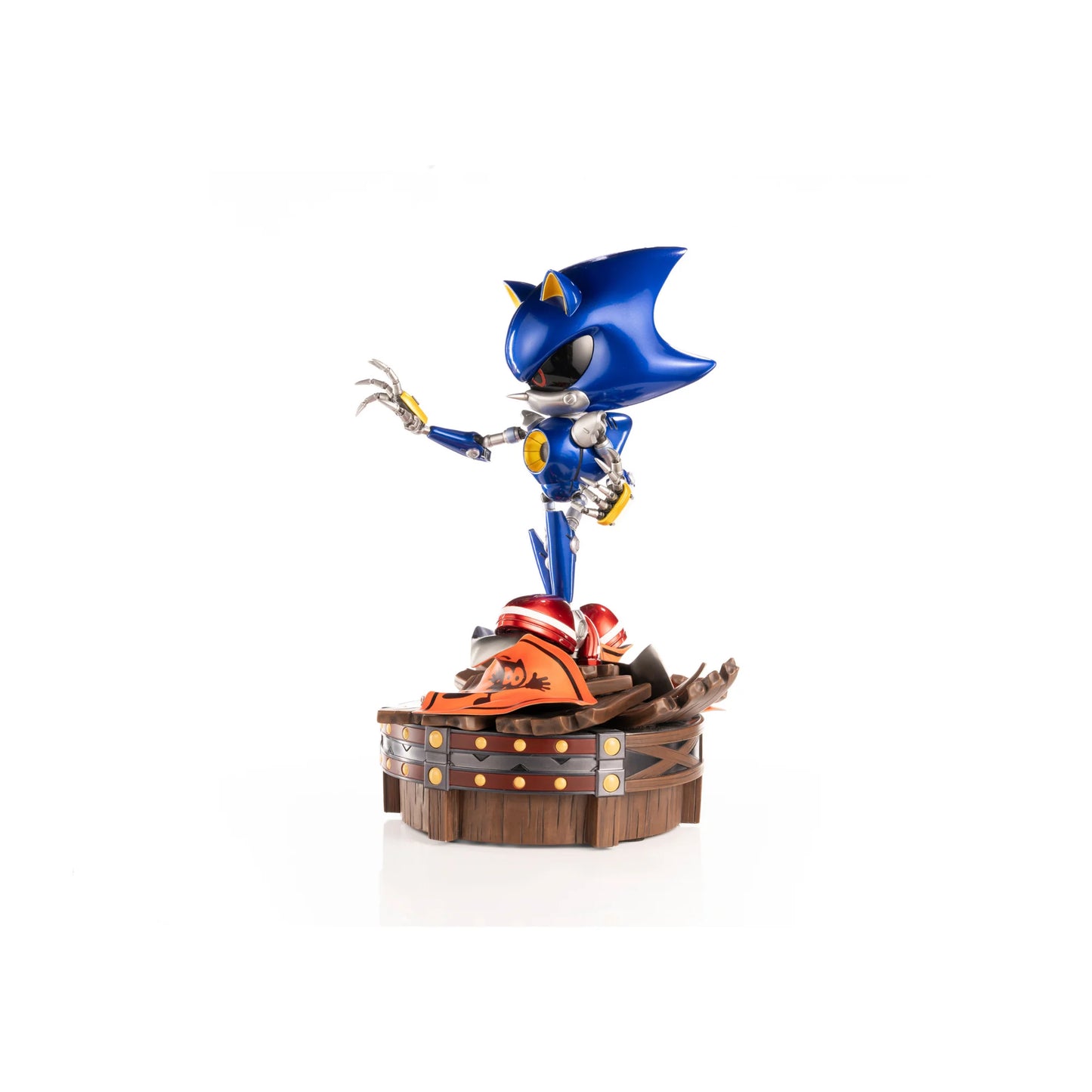 Metal Sonic The Steel Nemesis 15 Inch Premium Resin Statue by First 4 Figures F4F collectible Sonic the Hedgehog statue featuring detailed Metal Sonic character design premium resin construction dynamic sculpted details display base officially licensed collectible figure gaming decor and high end collector appeal
