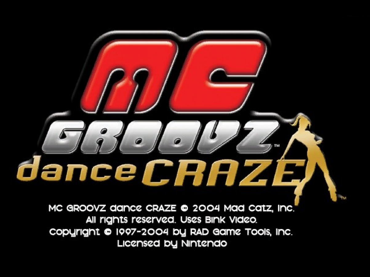 MC Groovz Dance Craze start screen for GameCube (GC) dance rhythm video game
